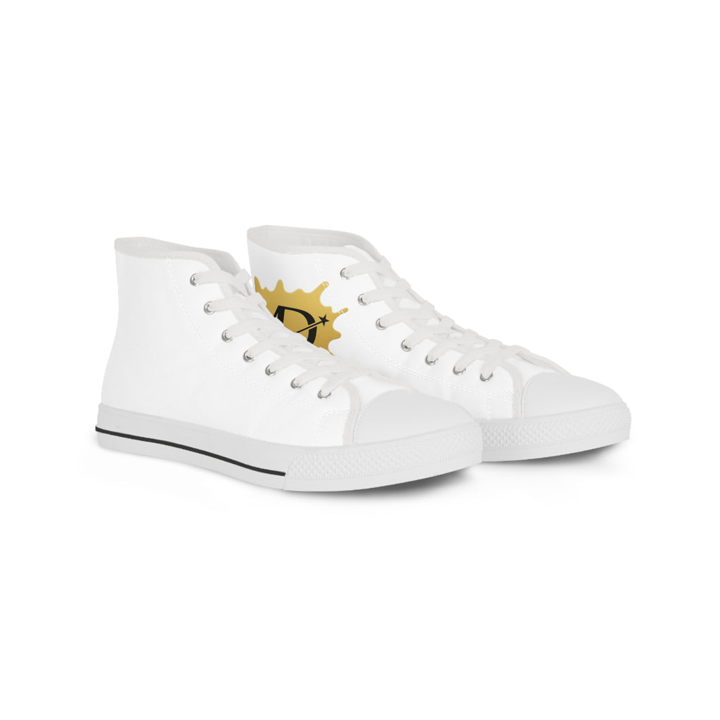 High Top Sneakers — Yellow Gear & Wrench Graphic