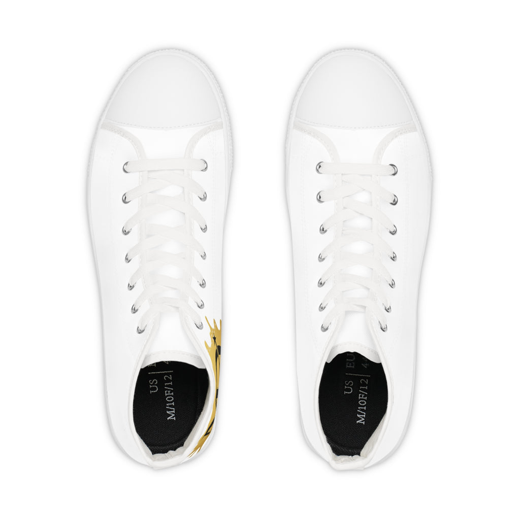 High Top Sneakers — Yellow Gear & Wrench Graphic