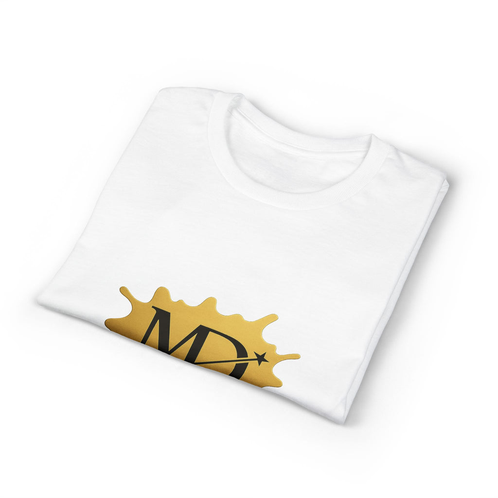 Gold MD Logo T‑Shirt — "De L'ombre à la Lumière" Graphic Tee