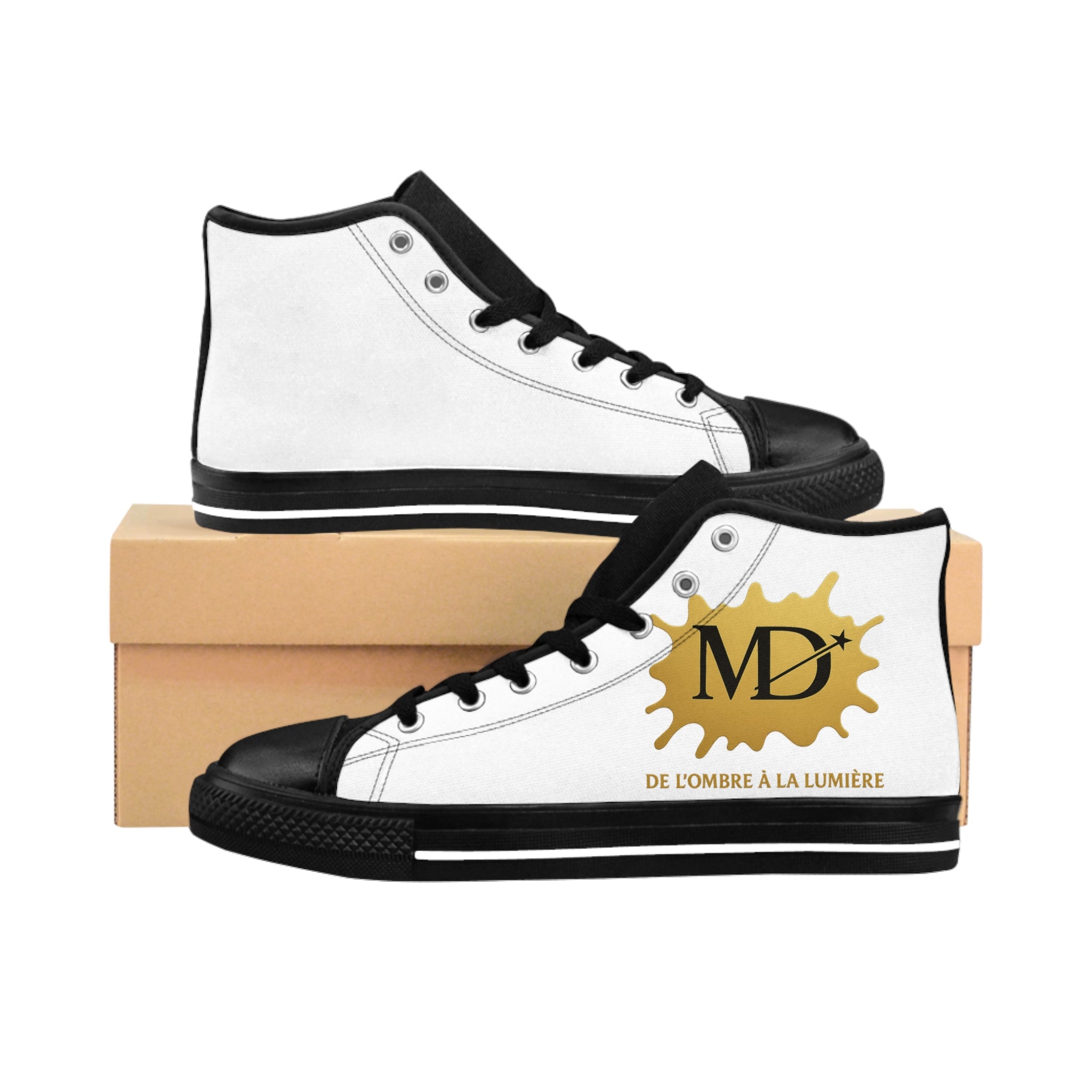 Classic High-Top Sneakers — MD Logo Casual Shoes