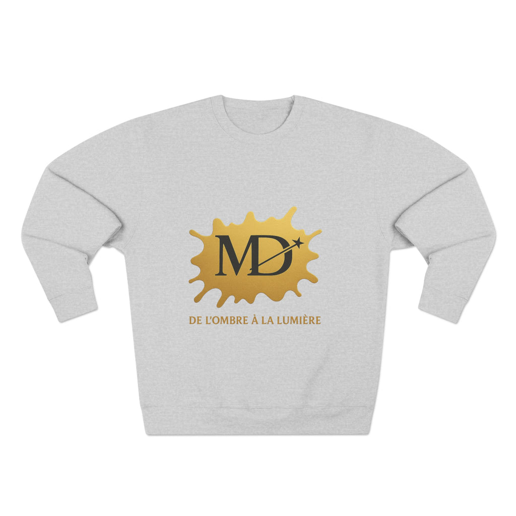 Gold MD Logo Crewneck Sweatshirt — "De l'Ombre à la Lumière"