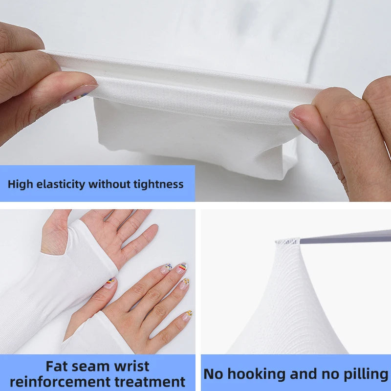 Summer Ice Silk Arm Sleeves Riding Sports Sunscreen Arm Cuff Sleeve Fishnet Fingerless Long Gloves Black Punk Rock Mesh Glove