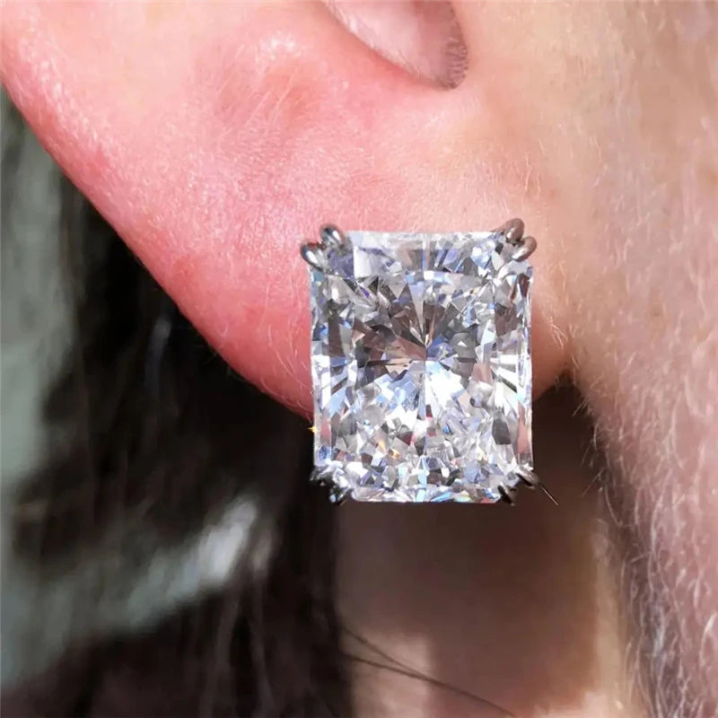 CAOSHI Simple Shiny Oval-shaped CZ Earrings for Female Graceful Lady Versatile Accessories Classical Elegance Women's Jewelry