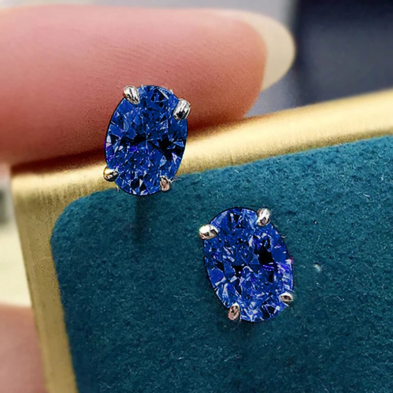 CAOSHI Simple Shiny Oval-shaped CZ Earrings for Female Graceful Lady Versatile Accessories Classical Elegance Women's Jewelry