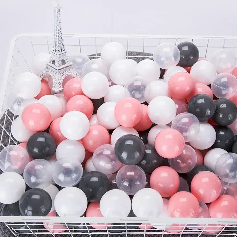 50Pcs Colors Baby Plastic Balls Water Pool Ocean Wave Ball Kids Swim Pit With Basketball Hoop Play House Outdoor Tents Toy Props