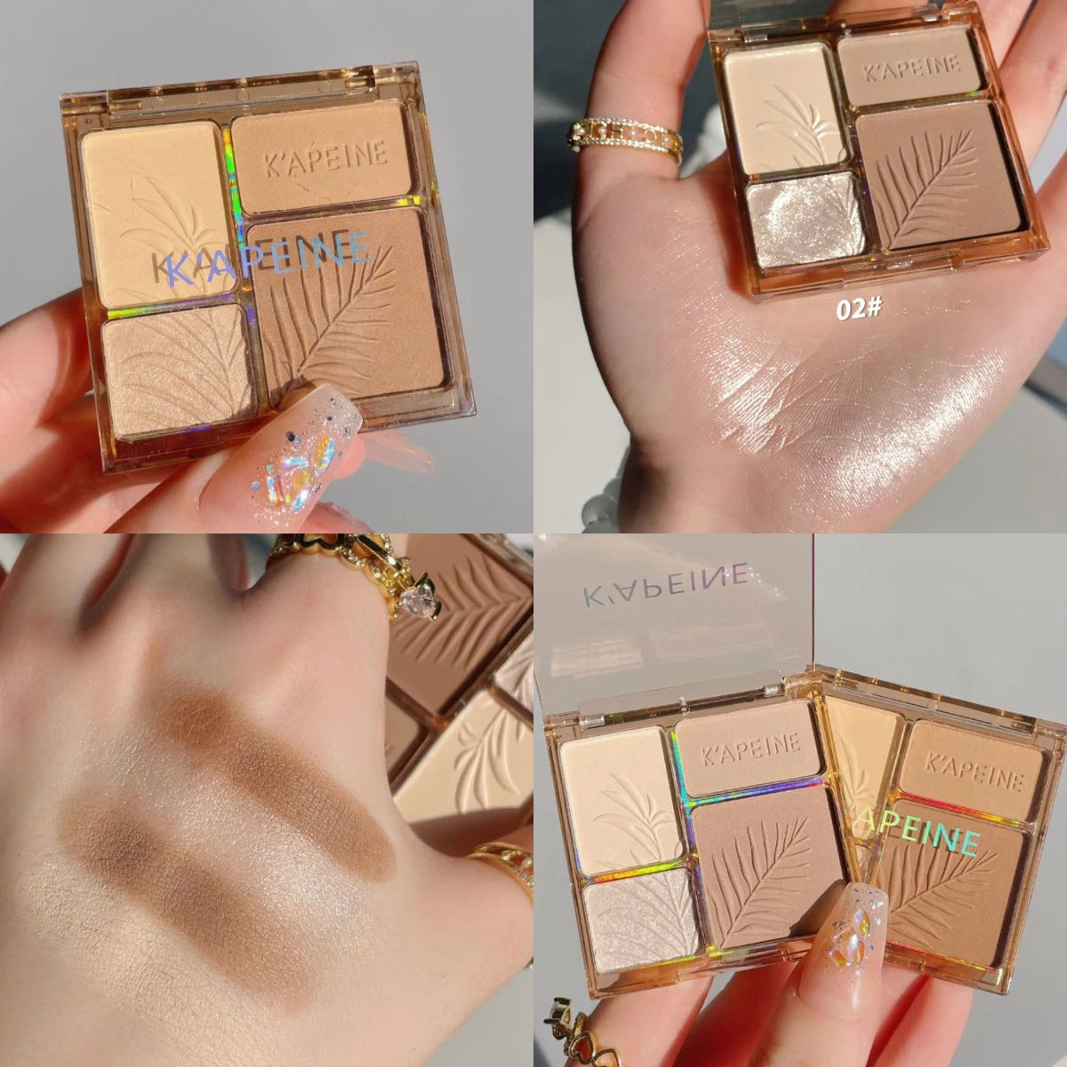 4 Colors Highlighter Contour 3D Facial Bronzer Cosmetic Brightening Beige Matte Highlights Palette Eye Shadow Nose Powder Makeup