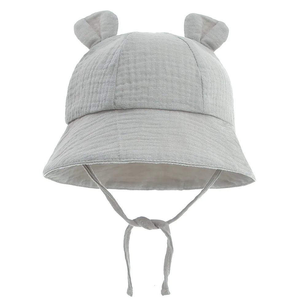 Muslin Cotton Baby Hat Summer Infant Cap Panama for Kids Soft Baby Sun Hats Girls Boys Bucket Hat Accessories Children 3-12M