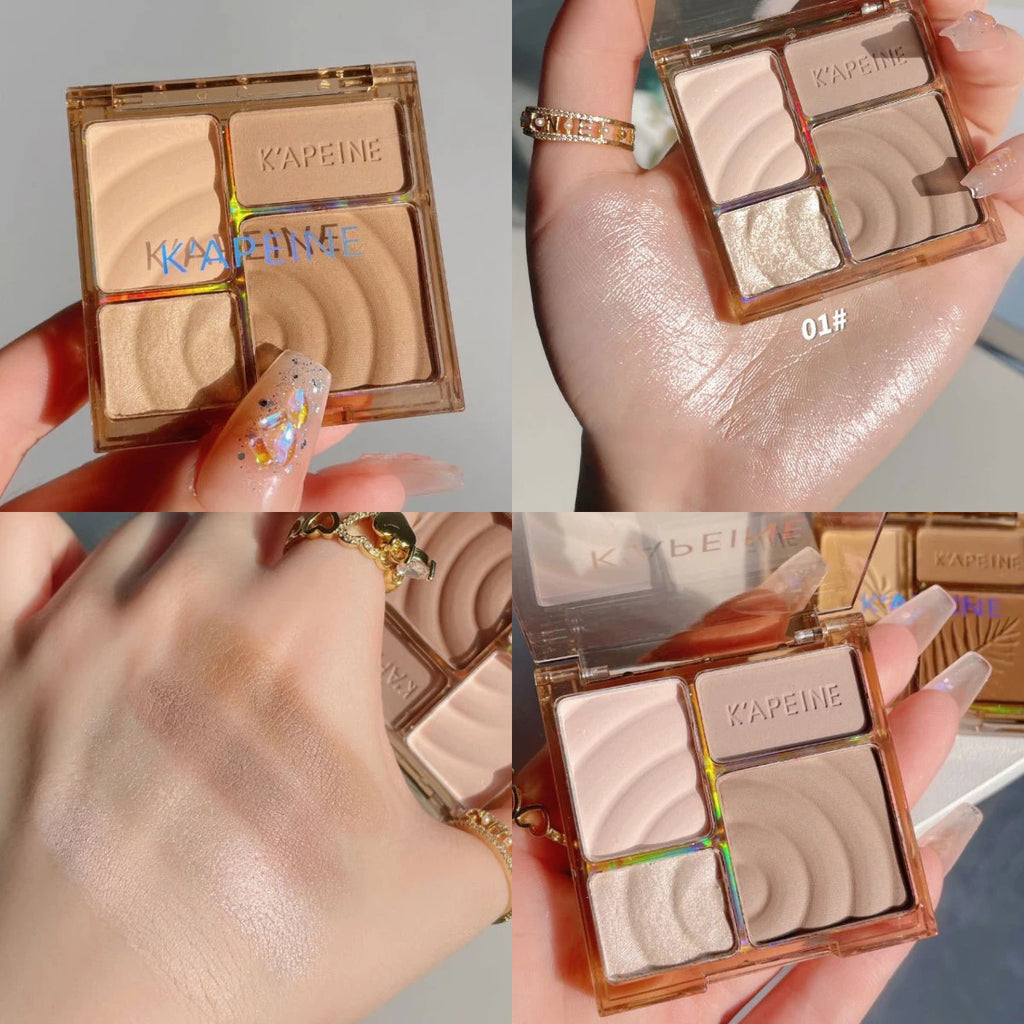 4 Colors Highlighter Contour 3D Facial Bronzer Cosmetic Brightening Beige Matte Highlights Palette Eye Shadow Nose Powder Makeup